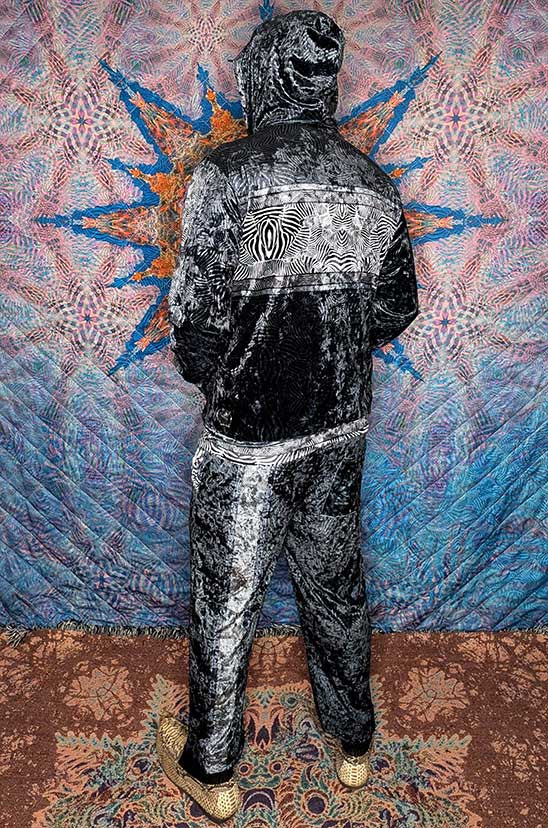 Zebra Reflections Crushed Velvet Zip Hoodie
