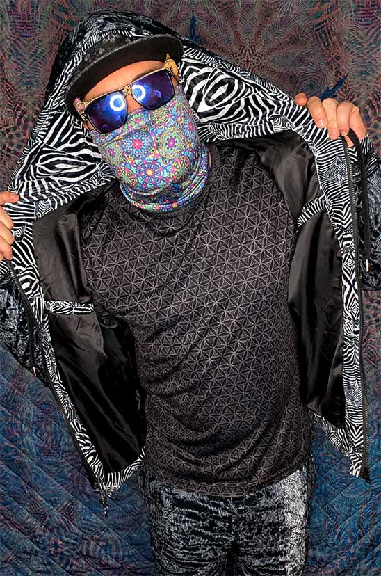 Zebra Reflections Crushed Velvet Zip Hoodie