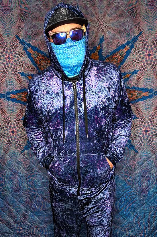 Purple Giraffe Crushed Velvet Zip Hoodie