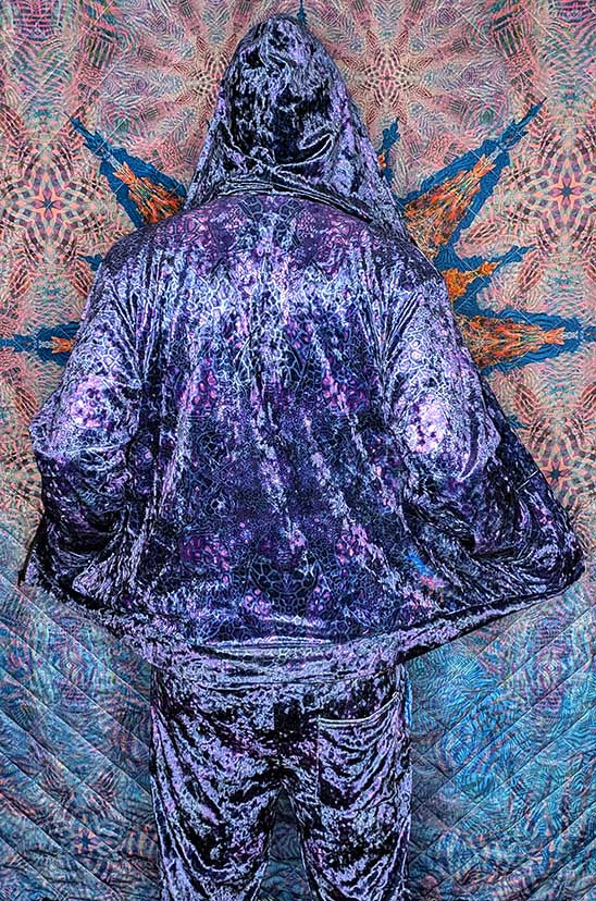 Purple Giraffe Crushed Velvet Zip Hoodie