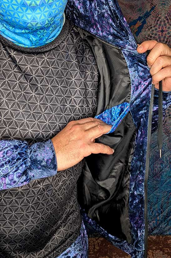 Purple Giraffe Crushed Velvet Zip Hoodie