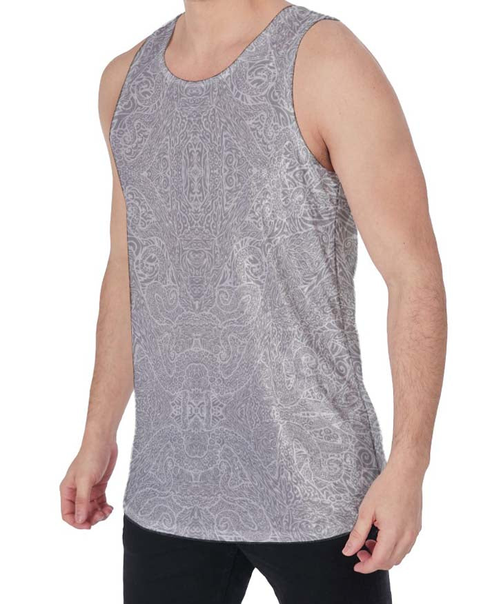 White Octopus Crushed Velvet Tank Top