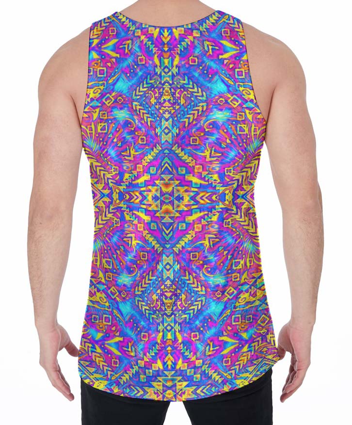 Psychedelic Aztec Crushed Velvet Tank Top