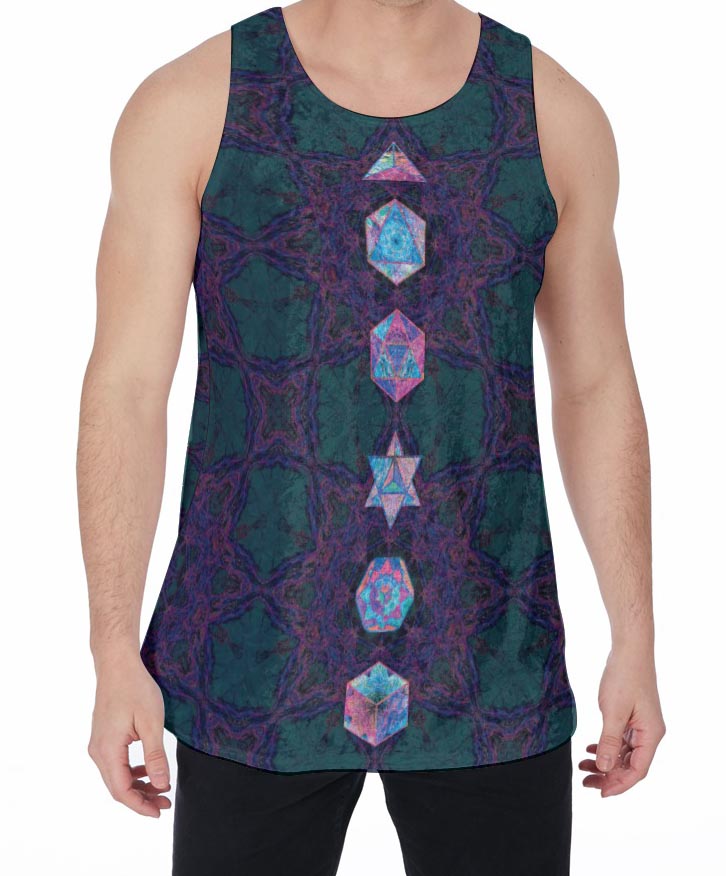 Platonic Solids Ultraviolet Crushed Velvet Tank Top