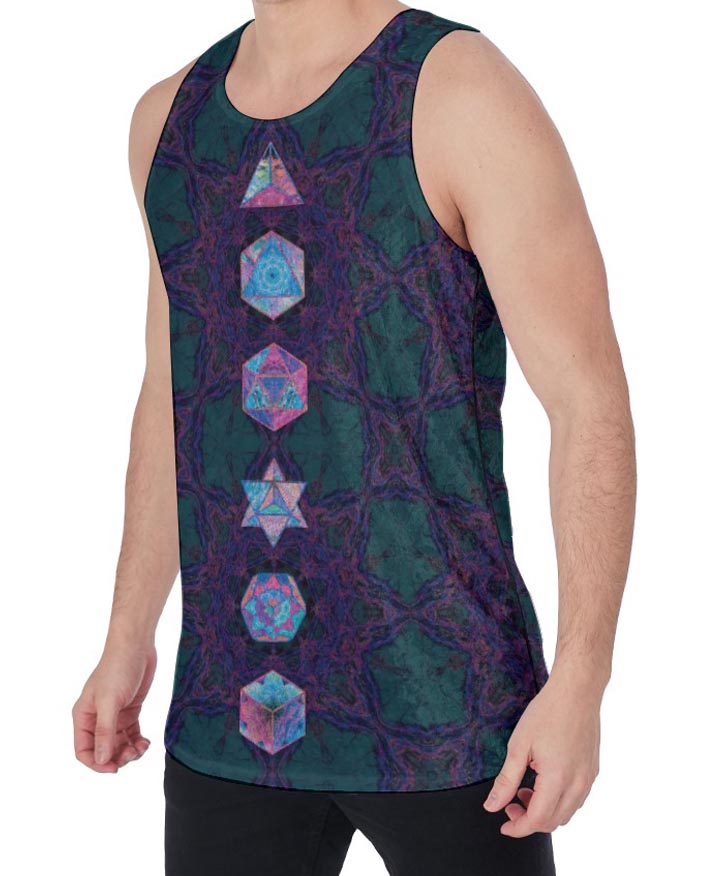 Platonic Solids Ultraviolet Crushed Velvet Tank Top