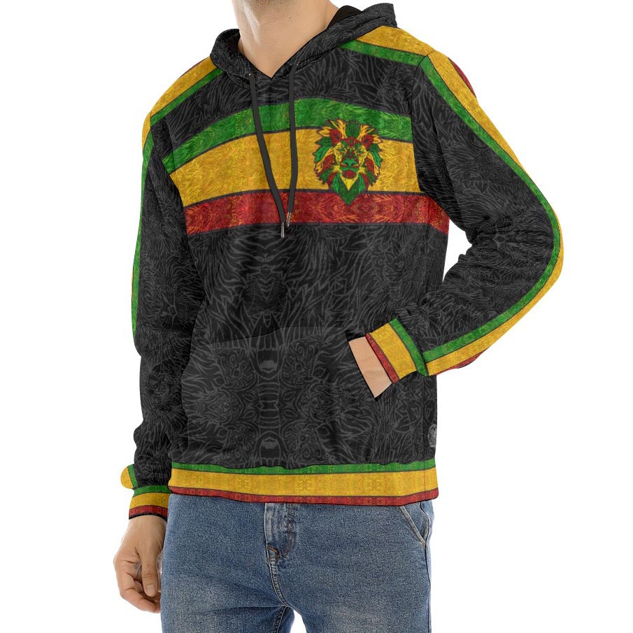 Rasta Lion Crushed Velvet Hoodie