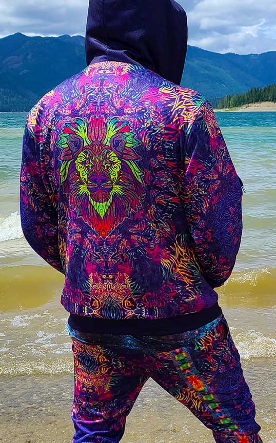 Tribal Lion Mandala Premium Zip Hoodie