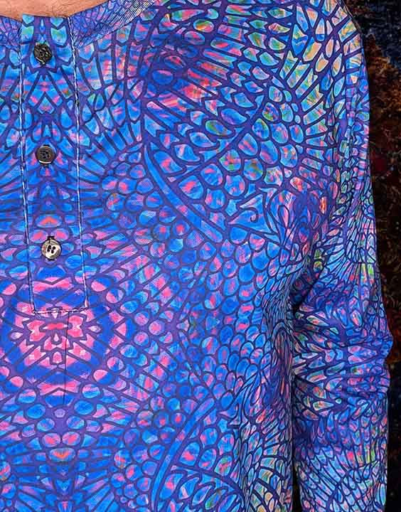 Blue Nile Eagle Long-Sleeve Henley Shirt