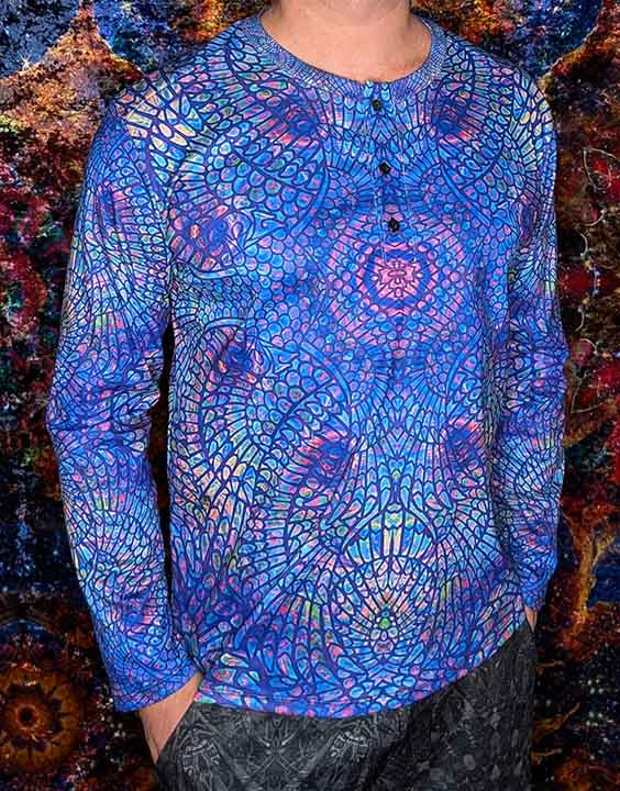 Blue Nile Eagle Long-Sleeve Henley Shirt