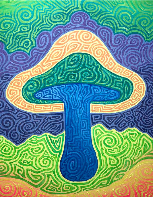 Mycelium Mushroom Vibrations Original Painting