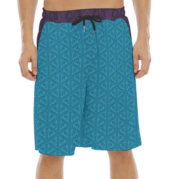 Aqua Metatron's Cube Shorts