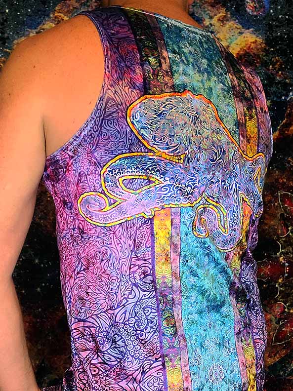 Purple Octopus Crushed Velvet Tank Top