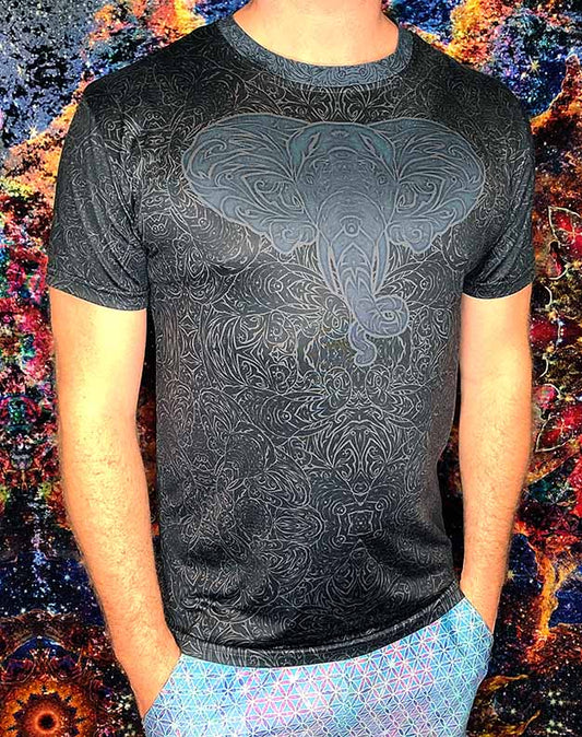 Tribal Elephant Noir T-shirt