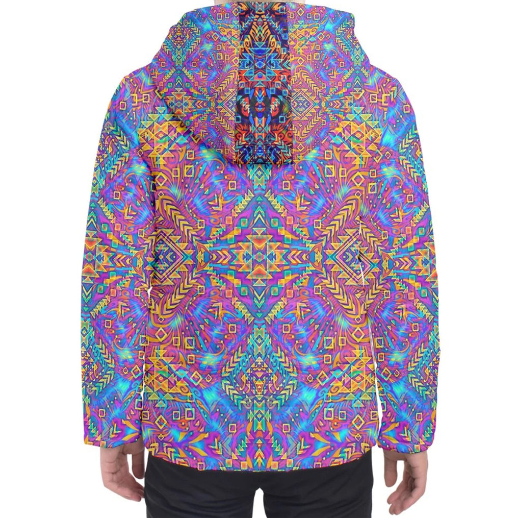 Psychedelic Aztek Hooded Puffer Jacket
