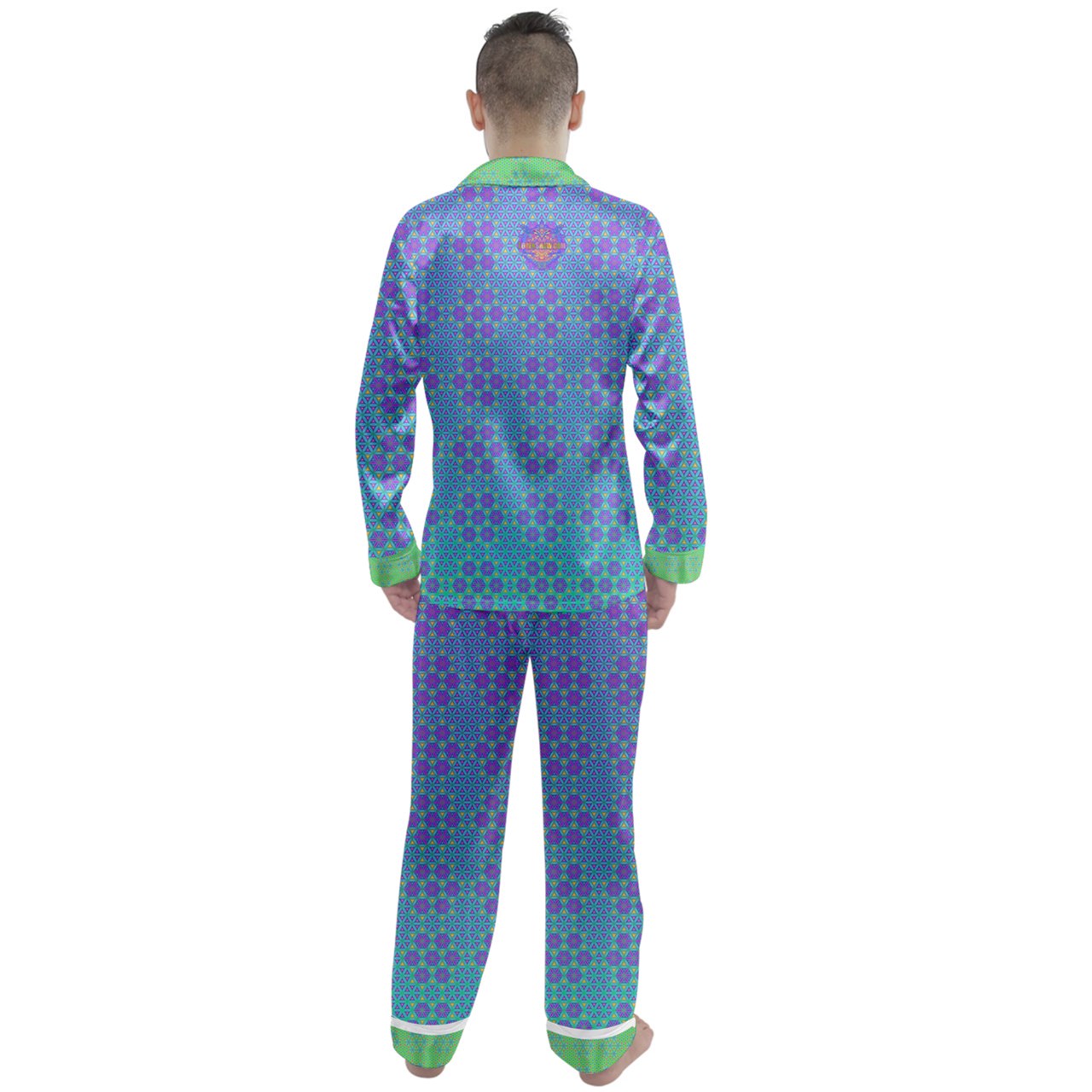 Flower of Life Men's Satin Pajamas