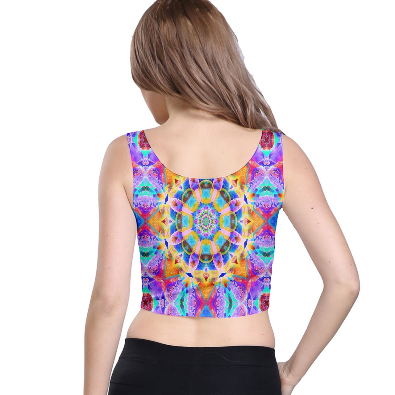 Blue Sunflower Crop Top