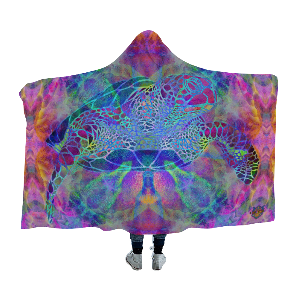 Psychedelic Turtle Hooded Blanket Cloak