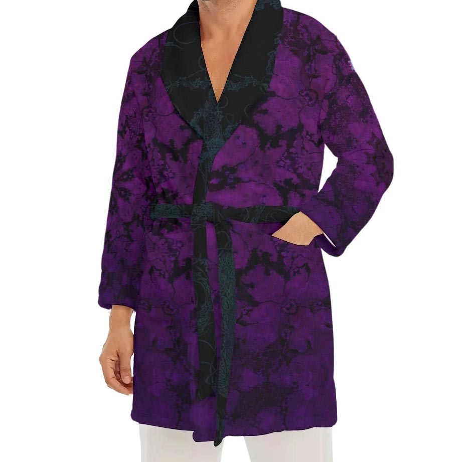 Purple Elephant Plush Fleece Robe
