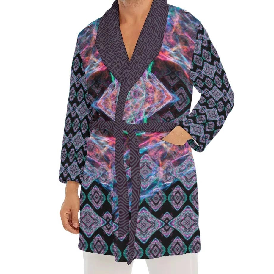 Veil Nebula Mandala Plush Fleece Robe