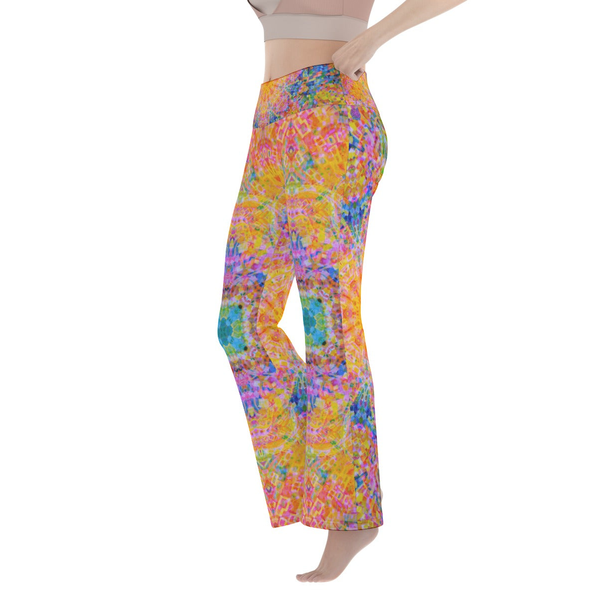 Psychedelic Waves Flare Yoga Pants