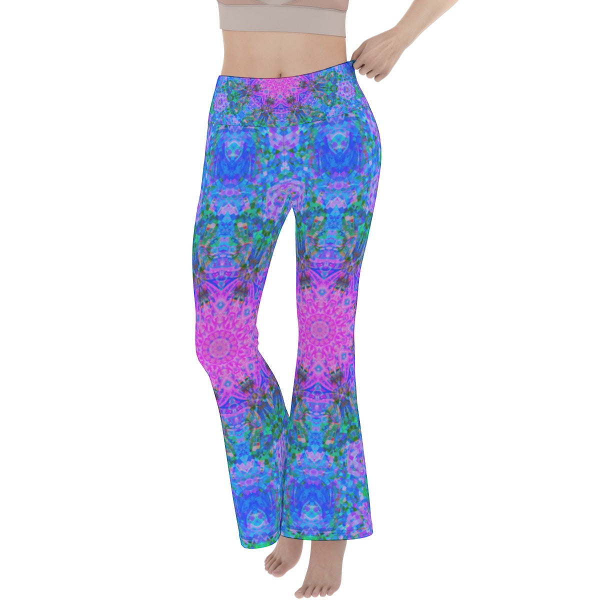 Blue Waves Flare Yoga Pants