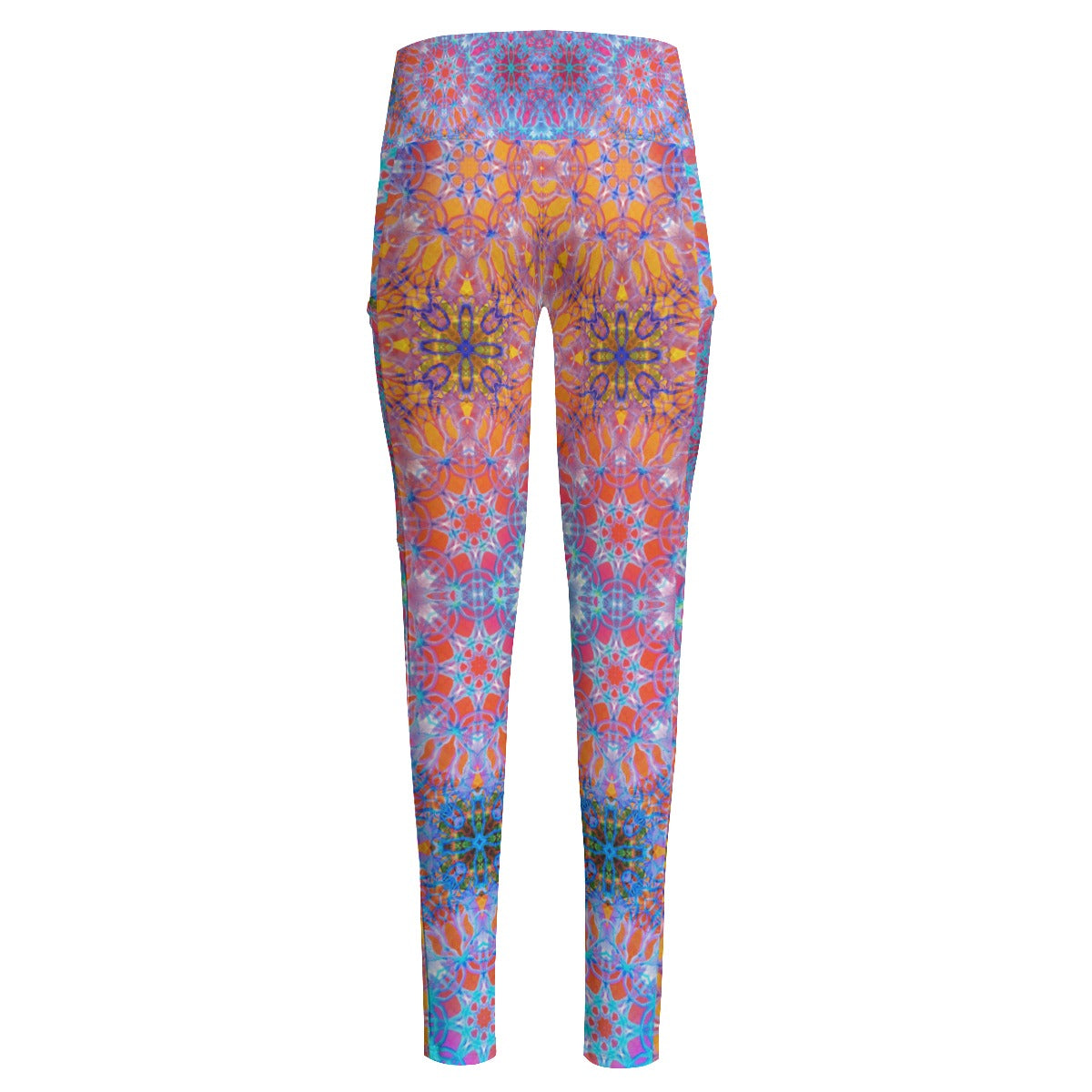 Psychedelic Warrior High Waist Leggings With Side Pockets