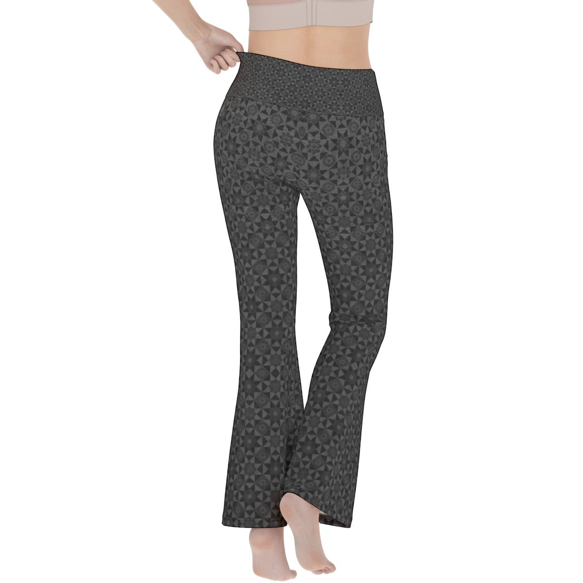 Black Tesseract Flare Yoga Pants