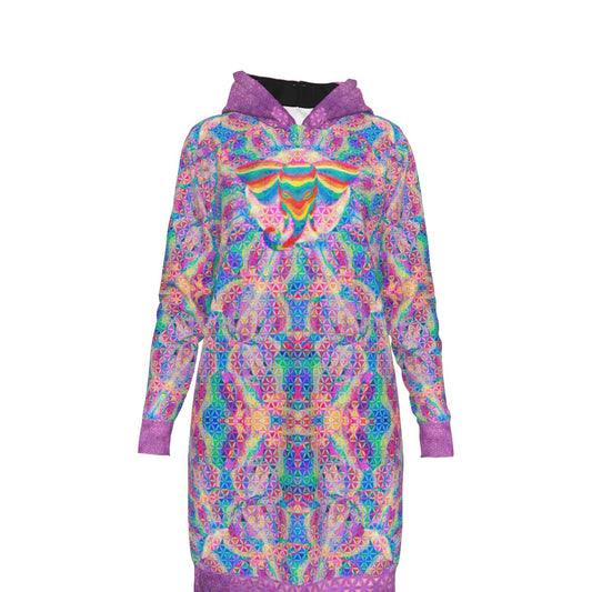 Rainbow Elephant Love Hoodie Dress