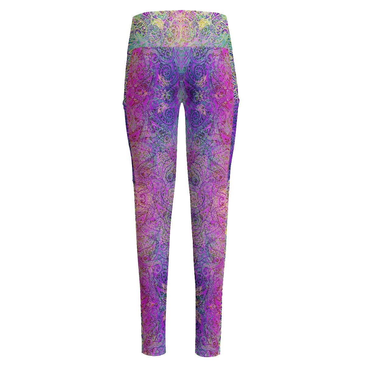 Octopus Paisley High Waist Leggings With Side Pockets