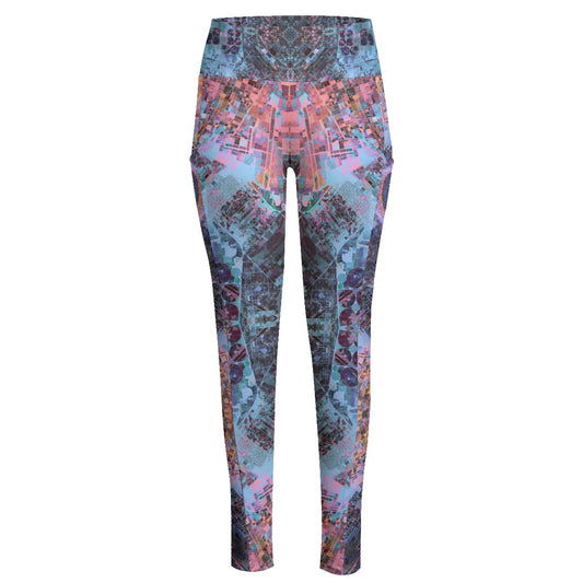Winged Scarab High Waist Leggings With Side Pockets