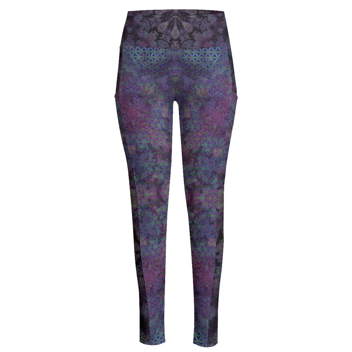 Flower of Night High Waist Leggings With Side Pockets