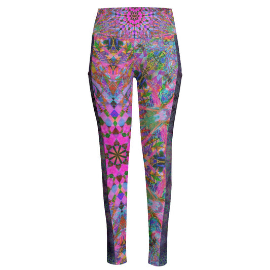 Skater Girl High Waist Leggings With Side Pockets