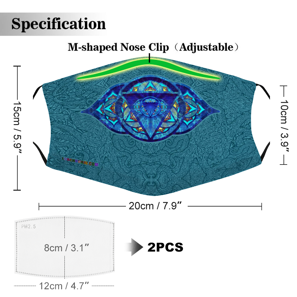 Third Eye Chakra Face Mask w/ 2 Filters