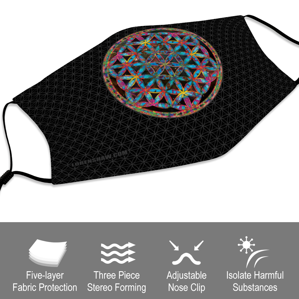 Flower of Life Knight Face Mask w/ 2 Filters
