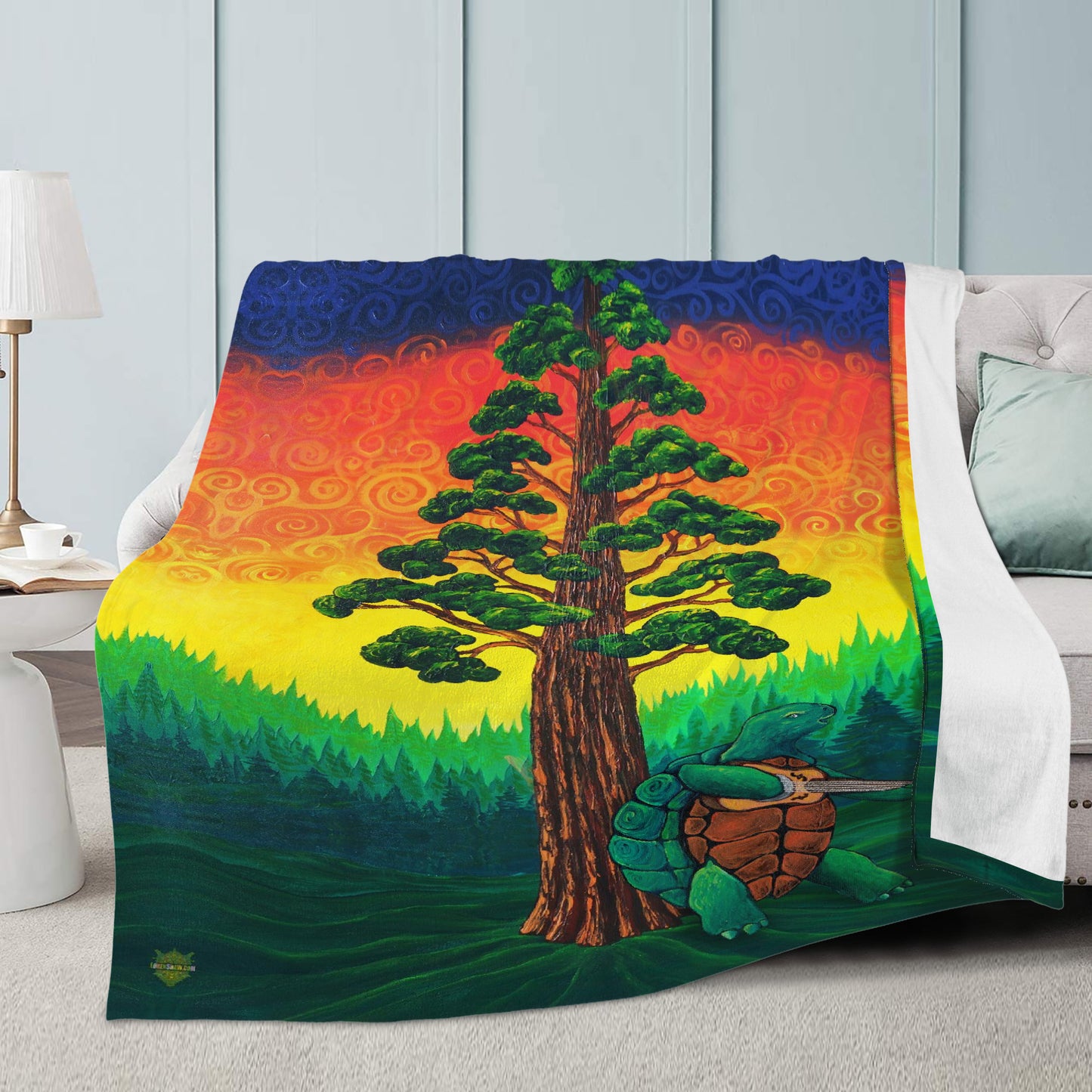 Terrapin Turtle Sequoia Micro Fleece Blanket