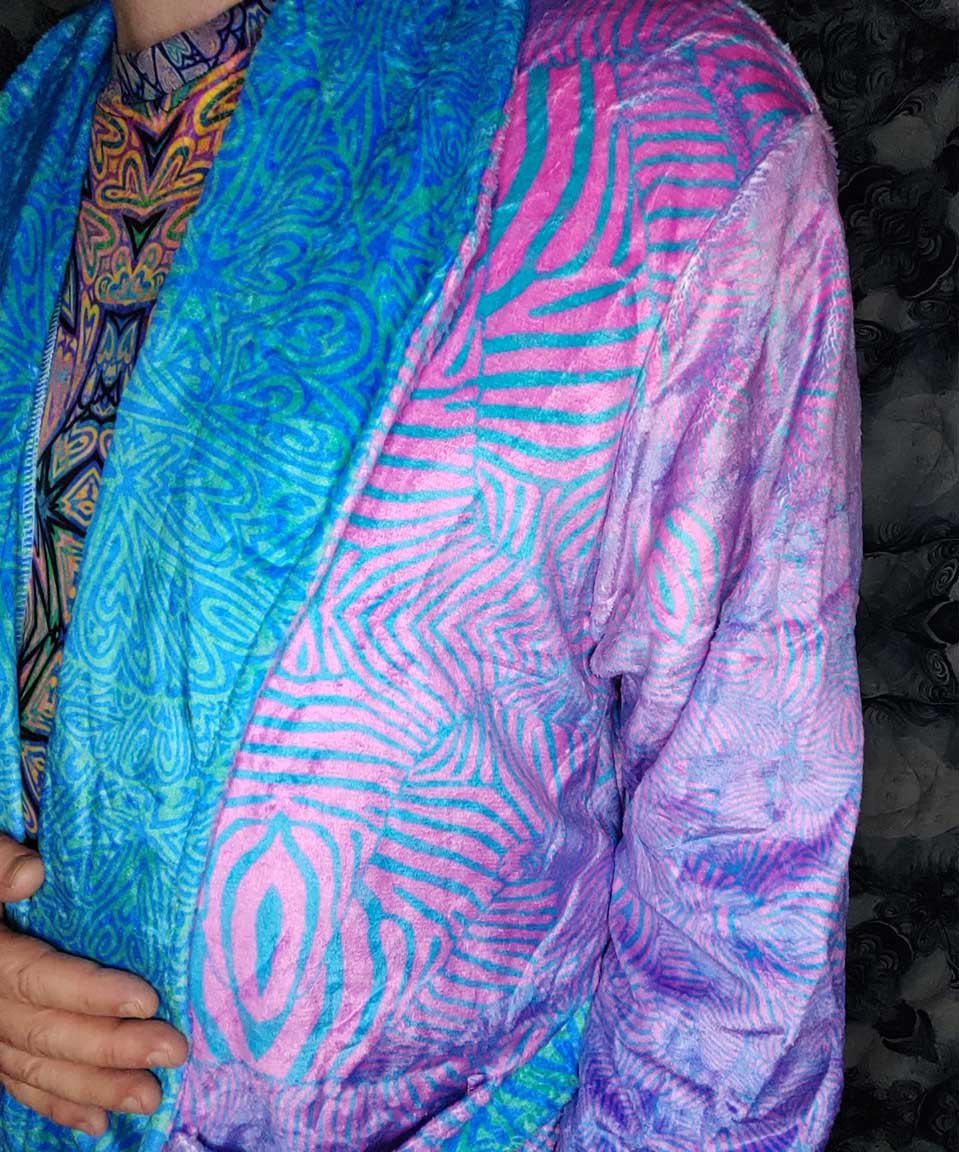 Purple Zebra Plush Fleece Robe