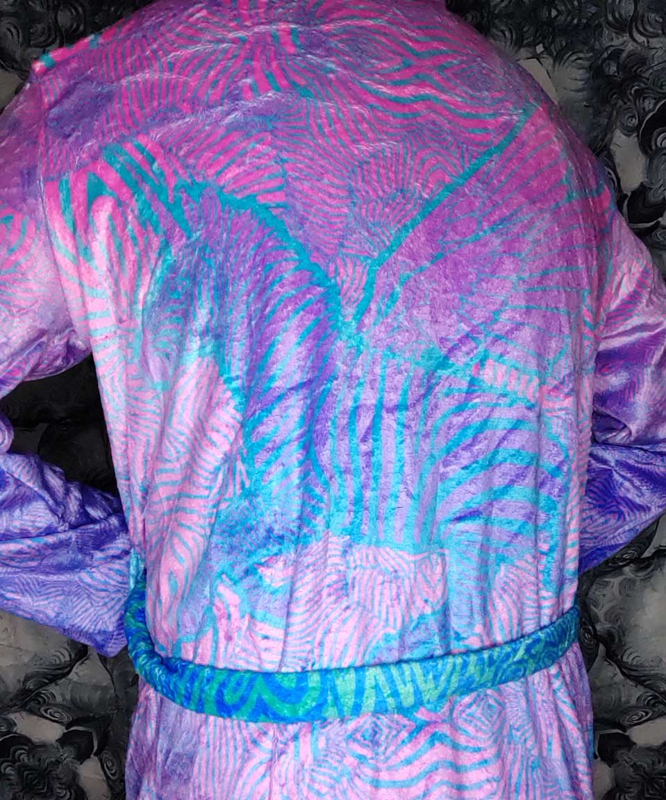 Purple Zebra Plush Fleece Robe