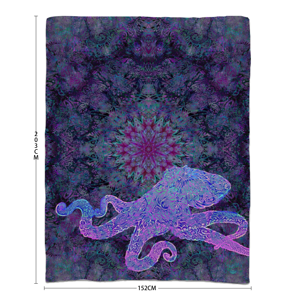 Purple Octopus Sherpa Blanket