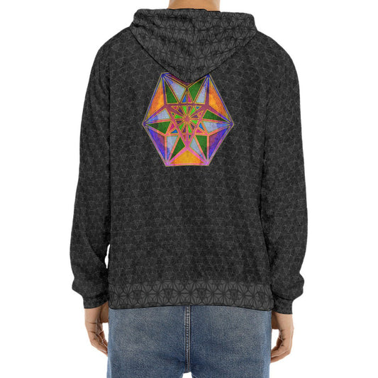 Vector Equilibrium Noir Crushed Velvet Hoodie