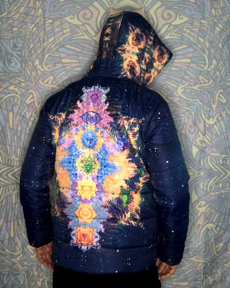 Chakra Nebula Hooded Puffer Jacket