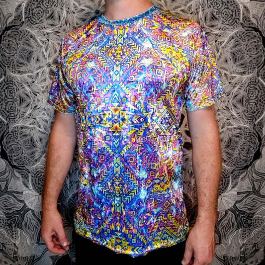 Psychedelic Aztek Crushed Velvet T-Shirt