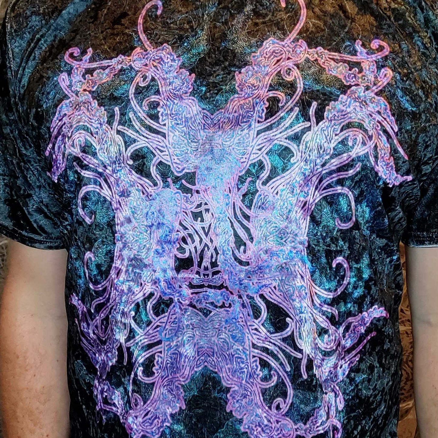 Psychedelic Jellyfish Crushed Velvet T-Shirt