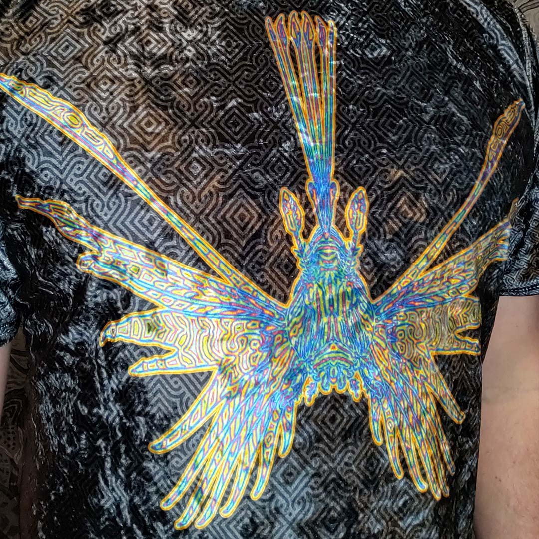 Psychedelic Lionfish Crushed Velvet T-Shirt