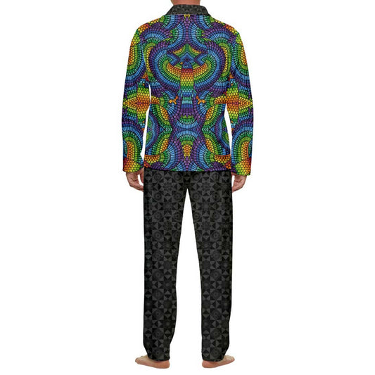 Rainbow Eagle of Horus Velvet Lounge Suit