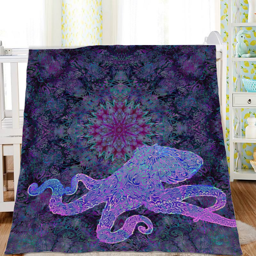 Purple Octopus Sherpa Blanket