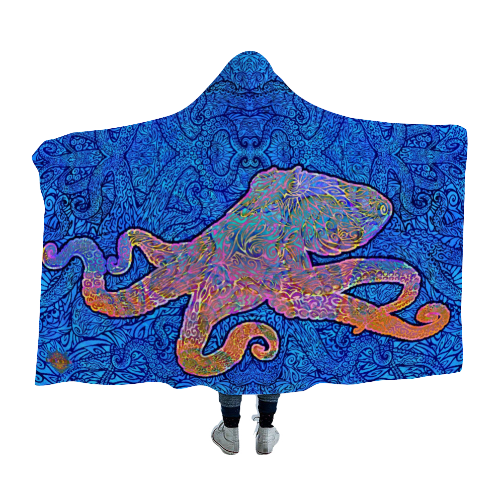 Grooving Octopus Hooded Blanket Cloak