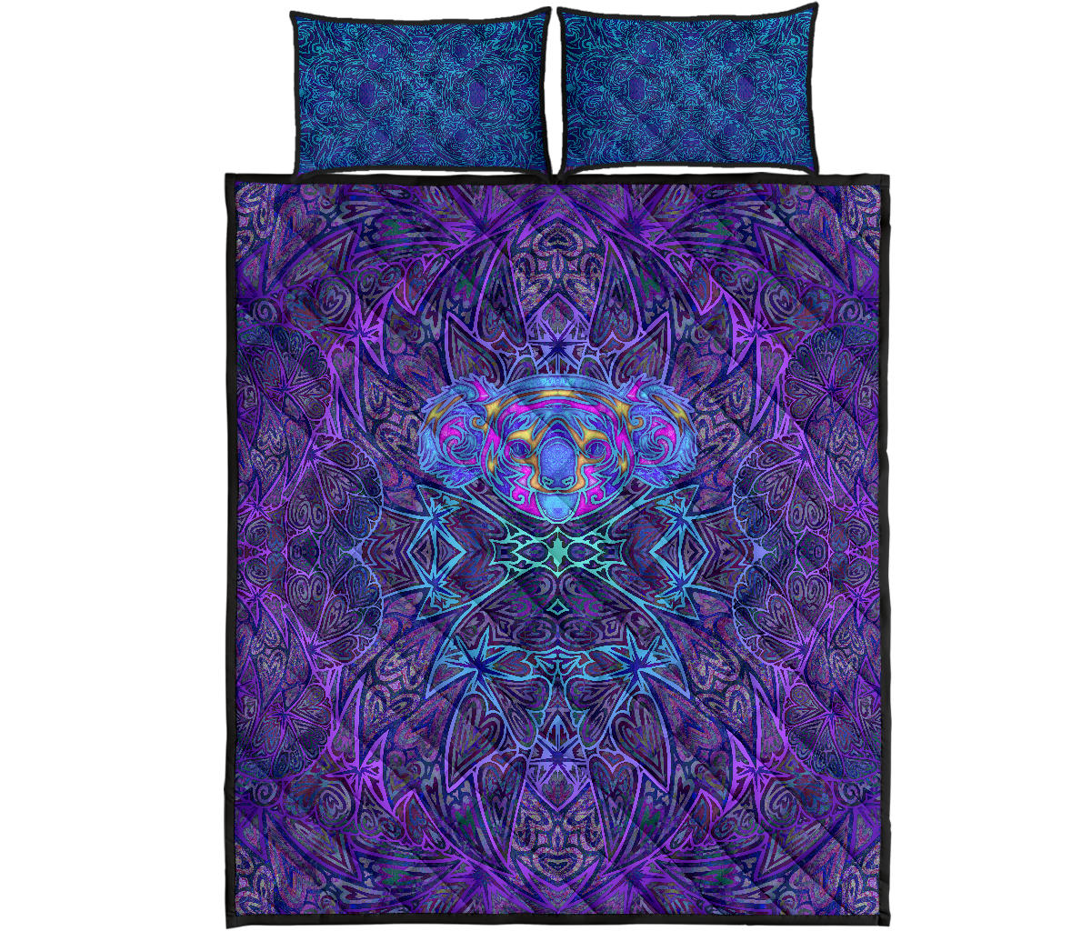 Violet Koala Quilt Bed Set