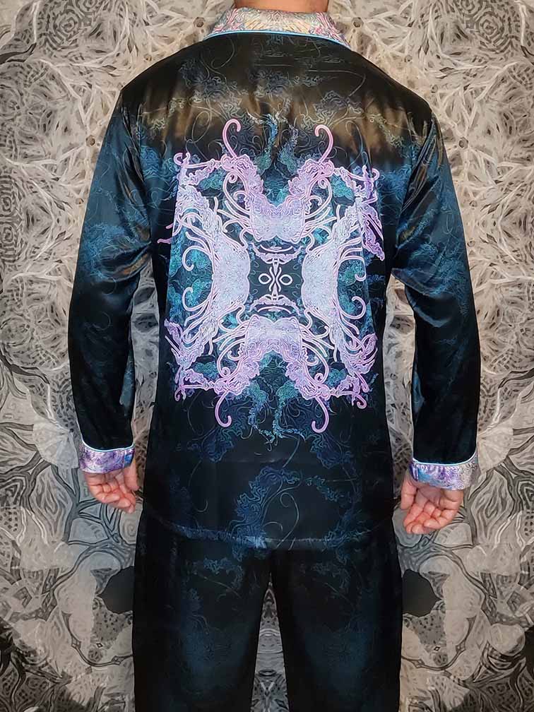 Psychedelic Jellyfish Satin Lounge Suit