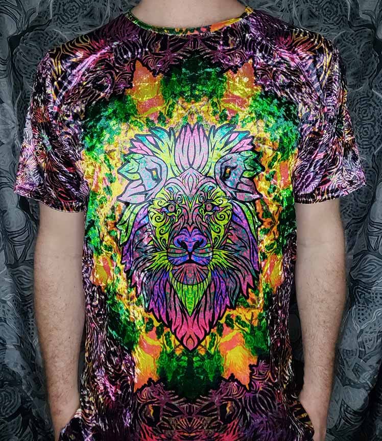 Jungle Lion Crushed Velvet T-Shirt