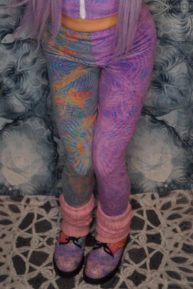 Zebra Rainbow Velvet Leggings